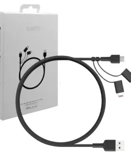 AUKEY CB-BAL5 3in1 fast оплетка Quick Charge micro USB | USB C | Lightning | 1.2m