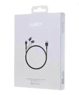 AUKEY CB-BAL5 3in1 fast оплетка Quick Charge micro USB | USB C | Lightning |