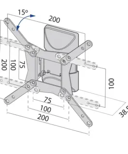 Alternative view of TB TV wall mount up to 37 20 kg TB-152E max VESA 200x200