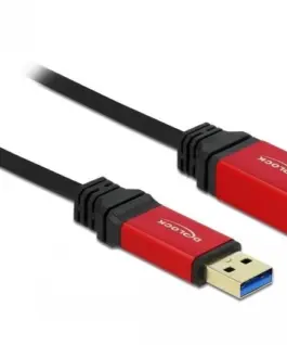 Alternative view of Удължителен кабел Delock USB-A мъжко - USB-А женско, 2 м, Premium, Екраниран, Черен