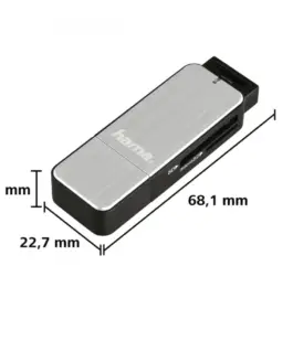 Alternative view of Hama Card reader SD/microSD USB 3.0 silver