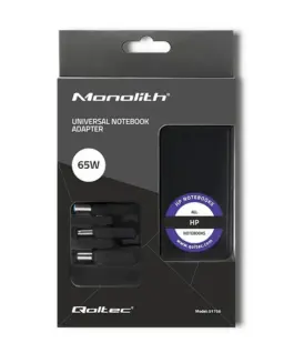 Qoltec Power адаптер designed for HP 65W 3plugs