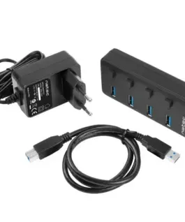 Natec USB Hub 4 Mantis 2 USB 3.0 ports with switch + захранващ блок