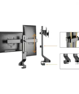 Alternative view of Maclean Double Desk Mount Hanger MC-854