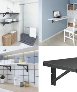 Alternative view of Maclean Wall-Mounted Folding Shelf Bracket MC-876