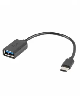 Lanberg адаптер USB C(M)-USB-A (F)2.0 0.15M OTG черен