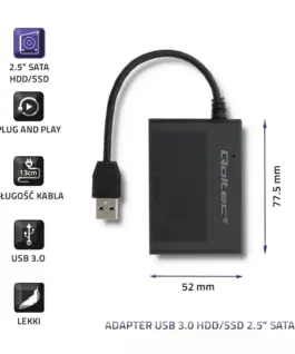 Alternative view of Qoltec Hard Drive адаптерUSB3.0 HDD/SSD 2.5inches SATA3