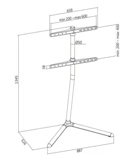 Alternative view of LogiLink TV stand with V-foot черен