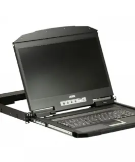 Alternative view of ATEN 1U Ultra Short Depth WideScreen LCD Console