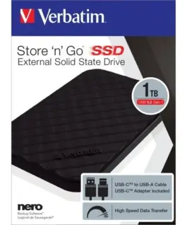 Verbatim Store N Go външен SSD 1TB USB 3.2 черен