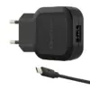 Qoltec зарядно 12W 5V 2.4A USB + Micro USB кабел