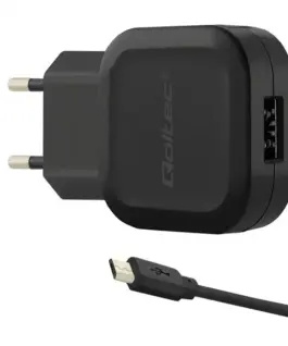 Qoltec зарядно 12W 5V 2.4A USB + Micro USB кабел