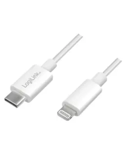 LogiLink Lightning male to USB-C кабел за връзка бял