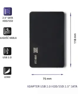 Qoltec Hard drive адаптерUSB2.0 HDD/SSD 2.5 SATA3 blac