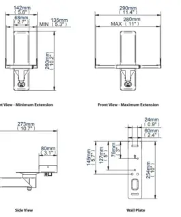Alternative view of B-Tech AV Mounts VENTRY - Wall clips for BT77 / W loudspeakers
