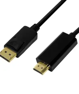 LogiLink DisplayPort кабел 1.2 to HDMI 1.4 черен 1m