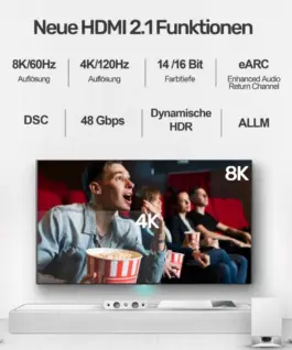 Alternative view of Unitek HDMI кабел M/M 2m, v2.1,8K,120Hz,UHD,C138W