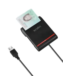 LogiLink USB 2.0 smart ID cardreader черен