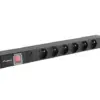 Lanberg Power strip PDU rack 19 inch 1U 16A 6X 230V PL 2m черен