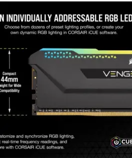 Alternative view of Corsair DDR4 Vengeance RGB PRO SL 16GB/3200 (2*8GB) черен C16