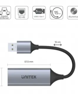 Unitek адаптер USB-A 3.1 GEN 1- RJ45
