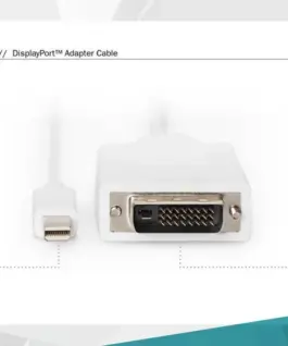 Digitus кабел DisplayPort 1.1a mini DP-DVI tyPA MM 2.0m