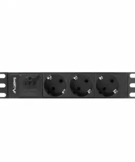 Alternative view of Lanberg Surge protector Rack PDU 10 1U 3x Schuko 2m 10A черен C14