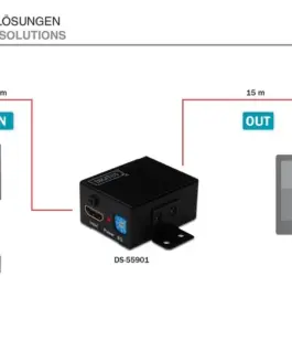Alternative view of Digitus HDMI do 35m booster/repeater, Equalizer, 1080p, DTS-HD, HDCP, LPCM