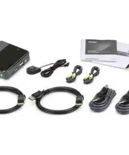 Alternative view of ATEN 2-Port USB 4K DP/Audio KVM Switch
