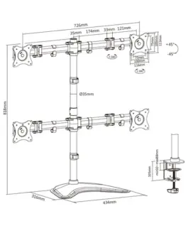 Digitus Monitor Stand 4xLCD max. 27 max. 8kg