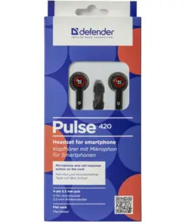Alternative view of Defender Wiчервен earphones PULSE 420 черен-червен