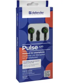 Defender Wiчервен earphones PULSE 420 черен-зелен