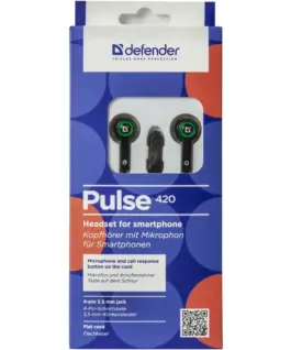 Defender Wiчервен earphones PULSE 420 черен-зелен
