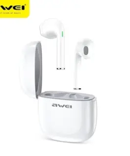 AWEI Earphones Bluetooth T28 TWS+docking бял