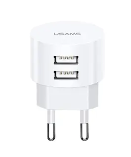 USAMS зарядно T20 2XUSB 21A Round