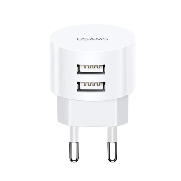 USAMS зарядно T20 2XUSB 21A Round