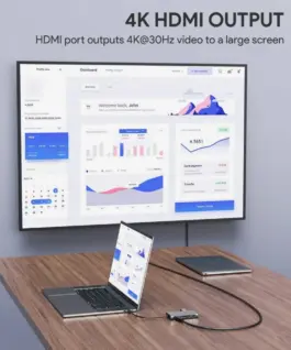 Alternative view of AUKEY CB-C91 aluminium USB-C Hub 8in1 RJ45 Eth