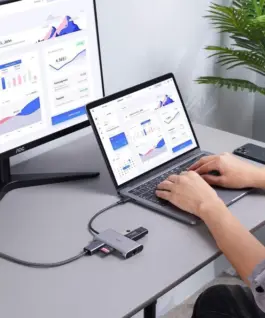 AUKEY CB-C91 aluminium USB-C Hub 8in1 RJ45 Eth