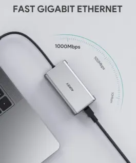 AUKEY CB-C91 aluminium USB-C Hub 8in1 RJ45 Eth
