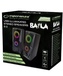 Alternative view of Esperanza USB SPEAKER 2.0 LED RAINBOW BAILA