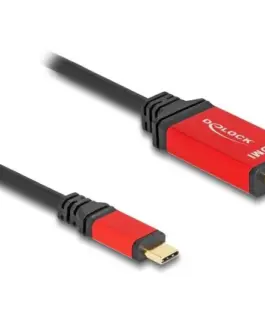 Alternative view of Кабел Delock USB-C - HDMI, 2m, Червен