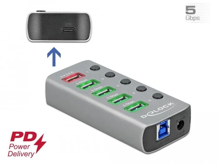 USB хъб, 7-портов, DELOCK-63263 - Image 3