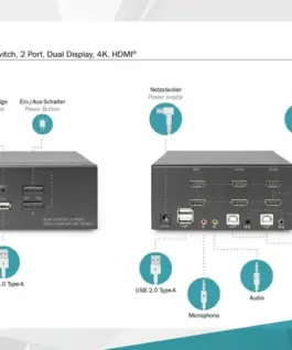 Digitus KVM switch – 2 ports DS-12860