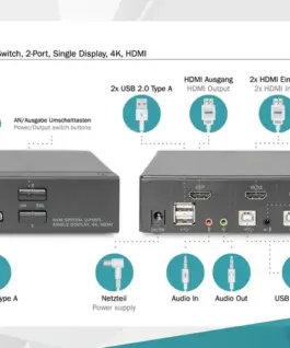 Digitus KVM switch – 2 ports DS-12870