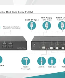Digitus KVM switch – 4 ports DS-12880