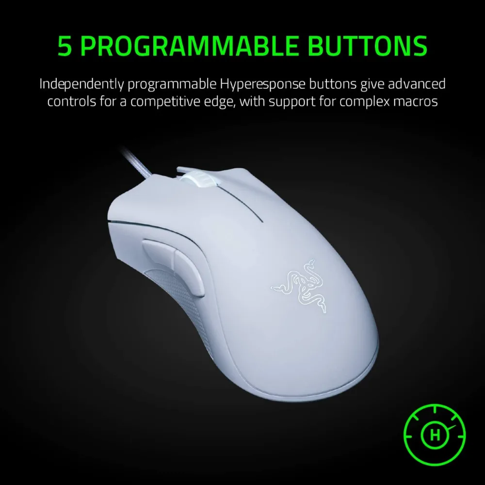 ГЕЙМЪРСКА МИШКА RAZER DEATH ADDER Wired - White - PN RZ01-03850200-R3M1 - Image 7