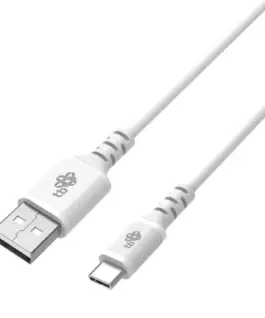 TB кабел USB-USB C 2m silicone бял Quick Charge