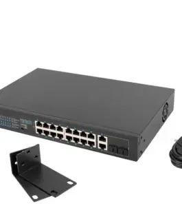 Alternative view of Lanberg Switch 16X 100MB POE+/2X combo unmanagedrack 19-inch gigabit ethernet 150W
