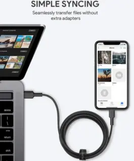 Alternative view of AUKEY кабел CB-CL03 черен nylon Lightning-USB C | 2m | USB Power Delivery USB-PD | certificate MFi Apple
