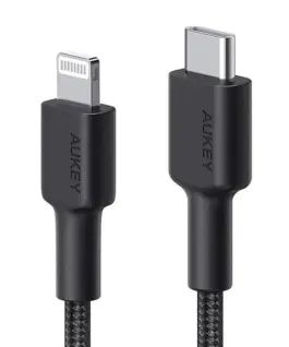 AUKEY кабел CB-CL03 черен nylon Lightning-USB C | 2m | USB Power Delivery USB-PD | certificate MFi